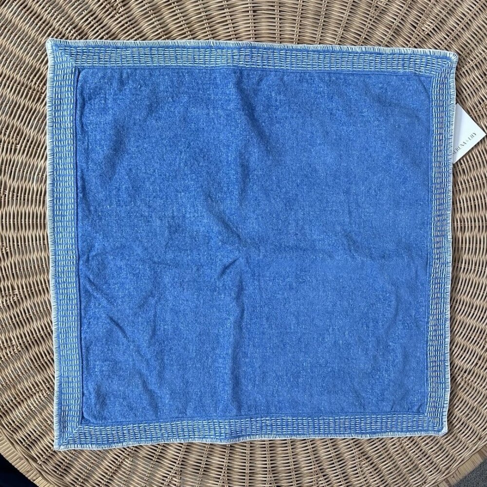 NEW Serena & Lily Linen Chenille Pillow Cover (22” SQ)-French Blue